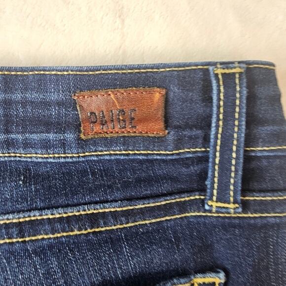Paige Skyline Skinny 31 Women’s Stretch Denim Dark Blue Wash Designer Western - Picture 9 of 10